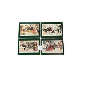 Vintage Pimpernel Cork Back 4 Place Mats Original Paintings A Ludovici